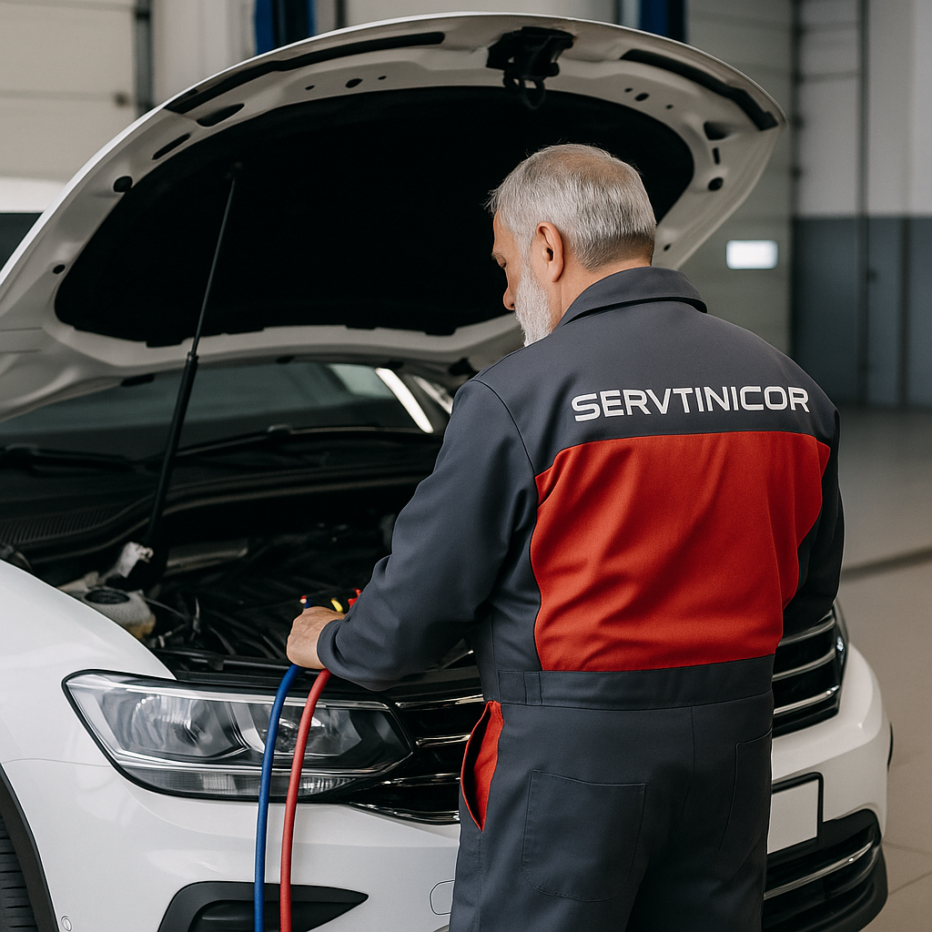 Încărcare freon auto în atelier Servtinicor Fălticeni